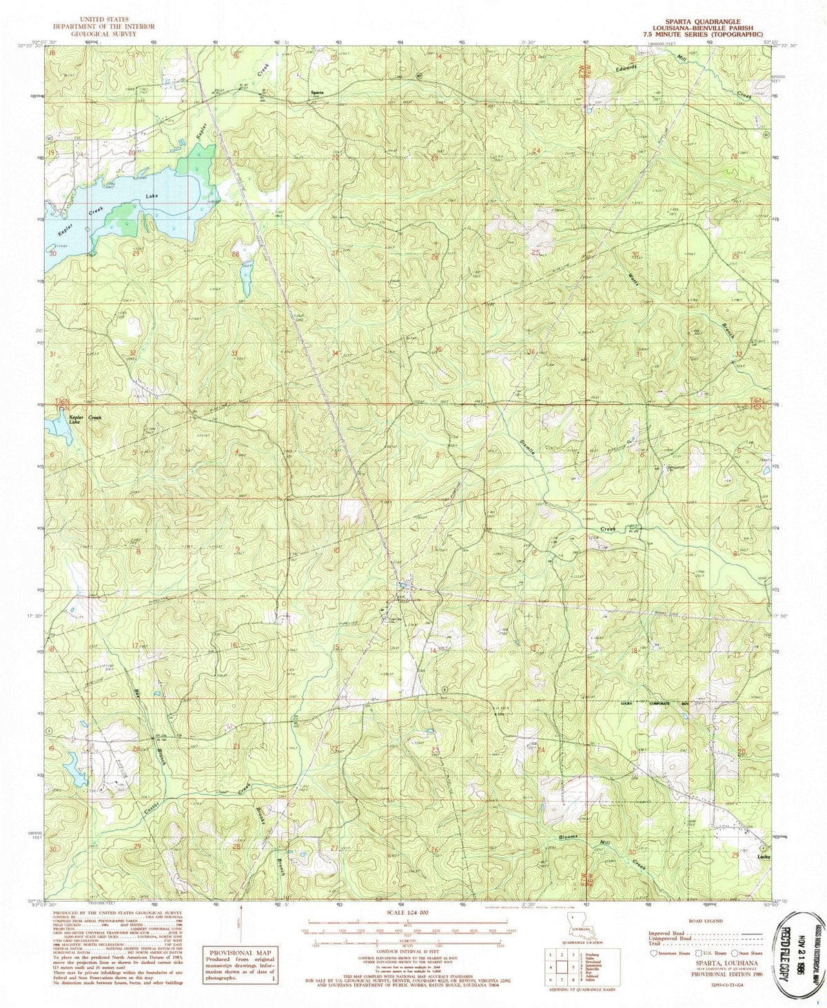 1986 Sparta, LA - Louisiana - USGS Topographic Map