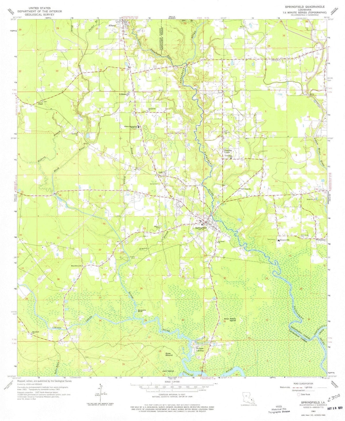 1963 Springfield, LA - Louisiana - USGS Topographic Map