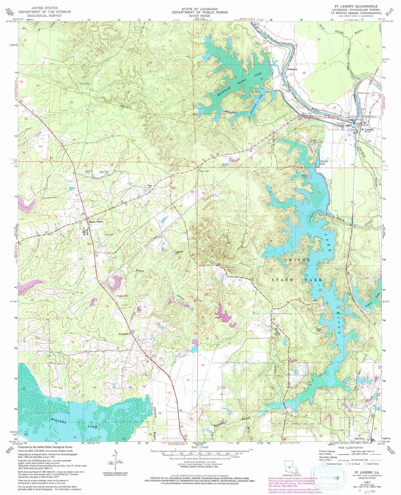 1967 St. Landry, LA - Louisiana - USGS Topographic Map