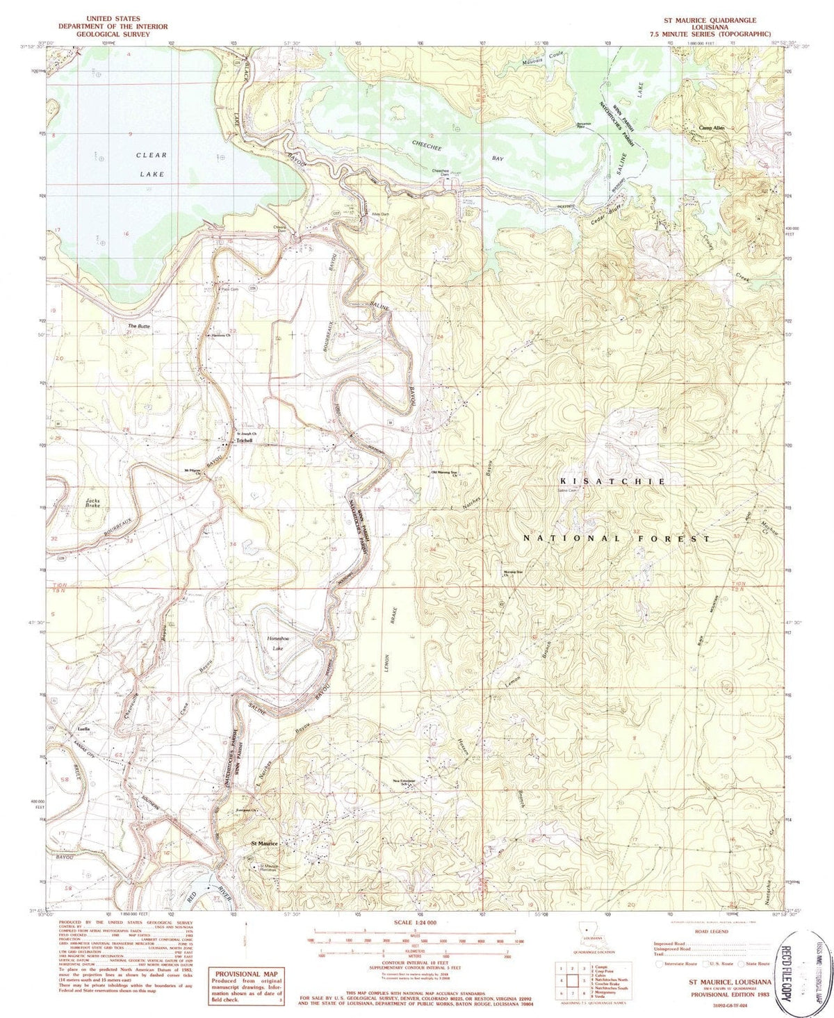 1983 St. Maurice, LA - Louisiana - USGS Topographic Map