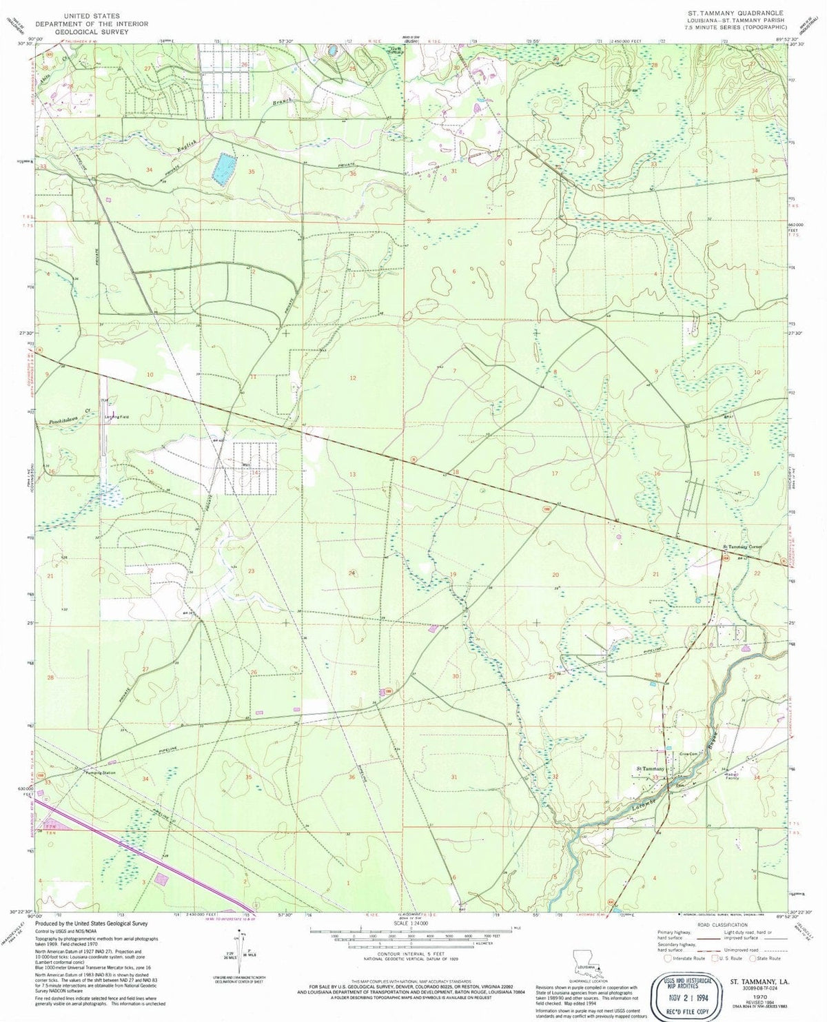 1970 St. Tammany, LA - Louisiana - USGS Topographic Map