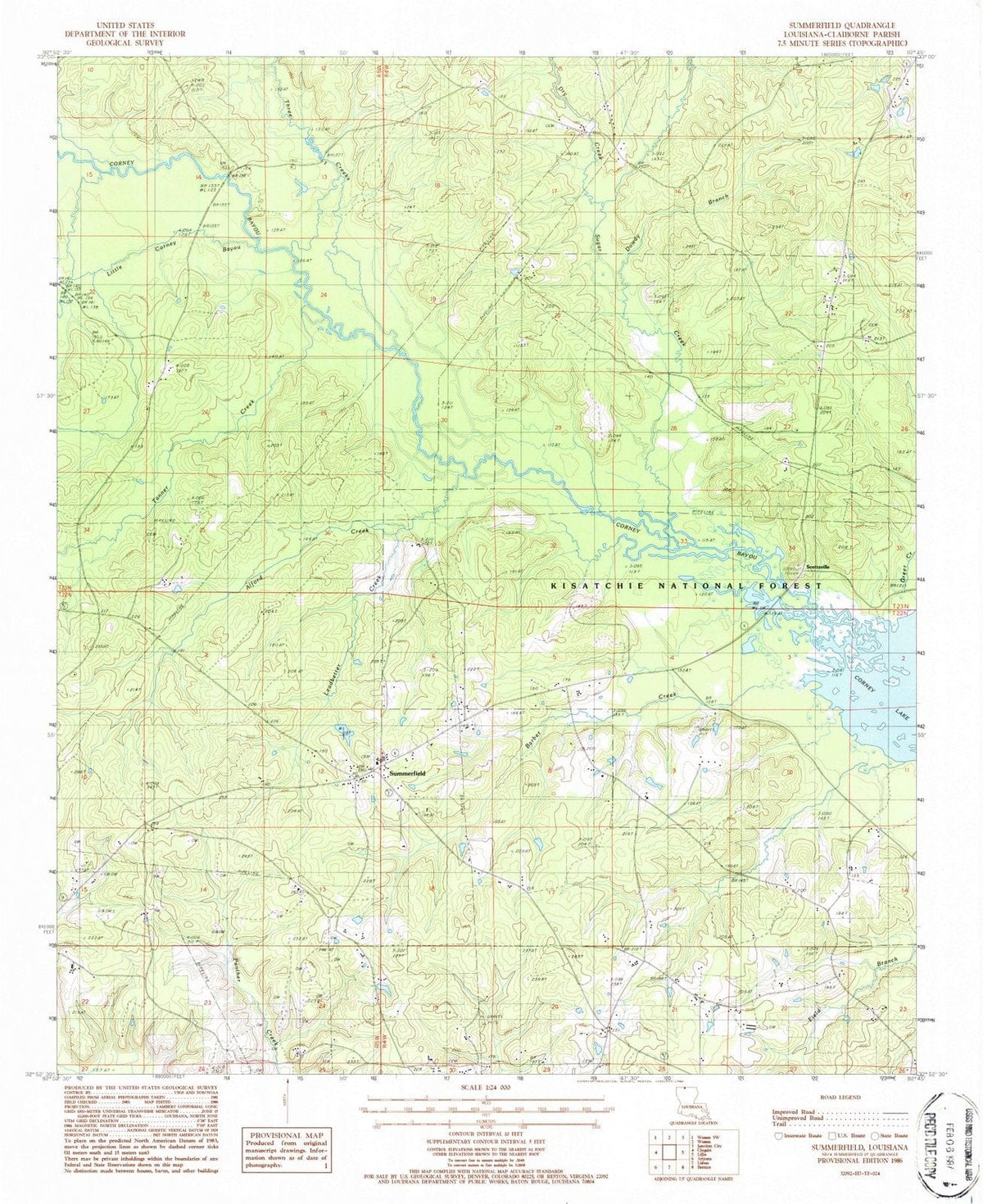 1986 Summerfield, LA - Louisiana - USGS Topographic Map