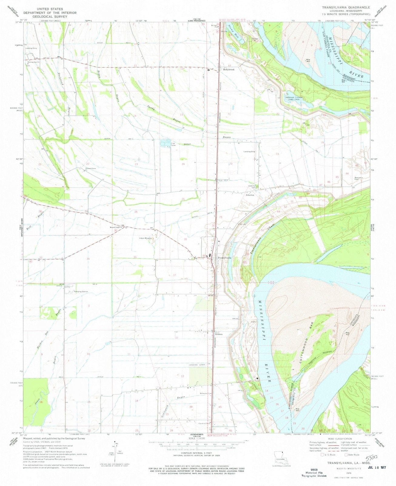 1970 Transylvania, LA - Louisiana - USGS Topographic Map