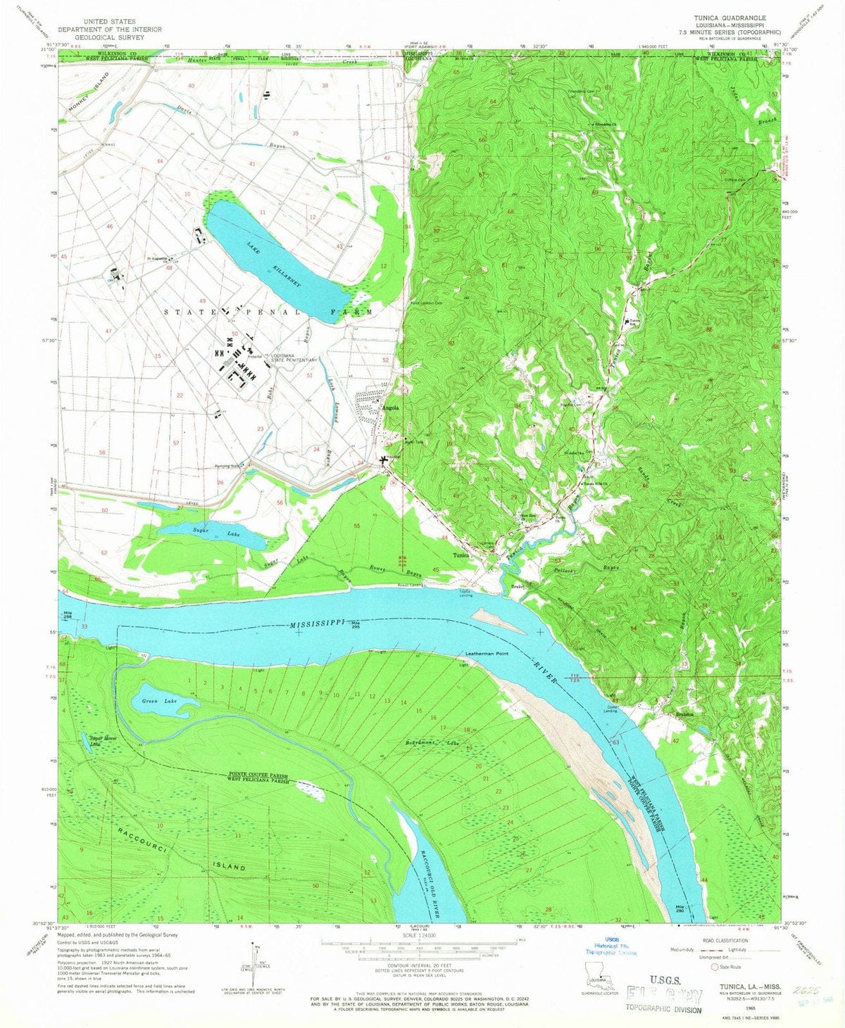 1965 Tunica, MS - Mississippi - USGS Topographic Map
