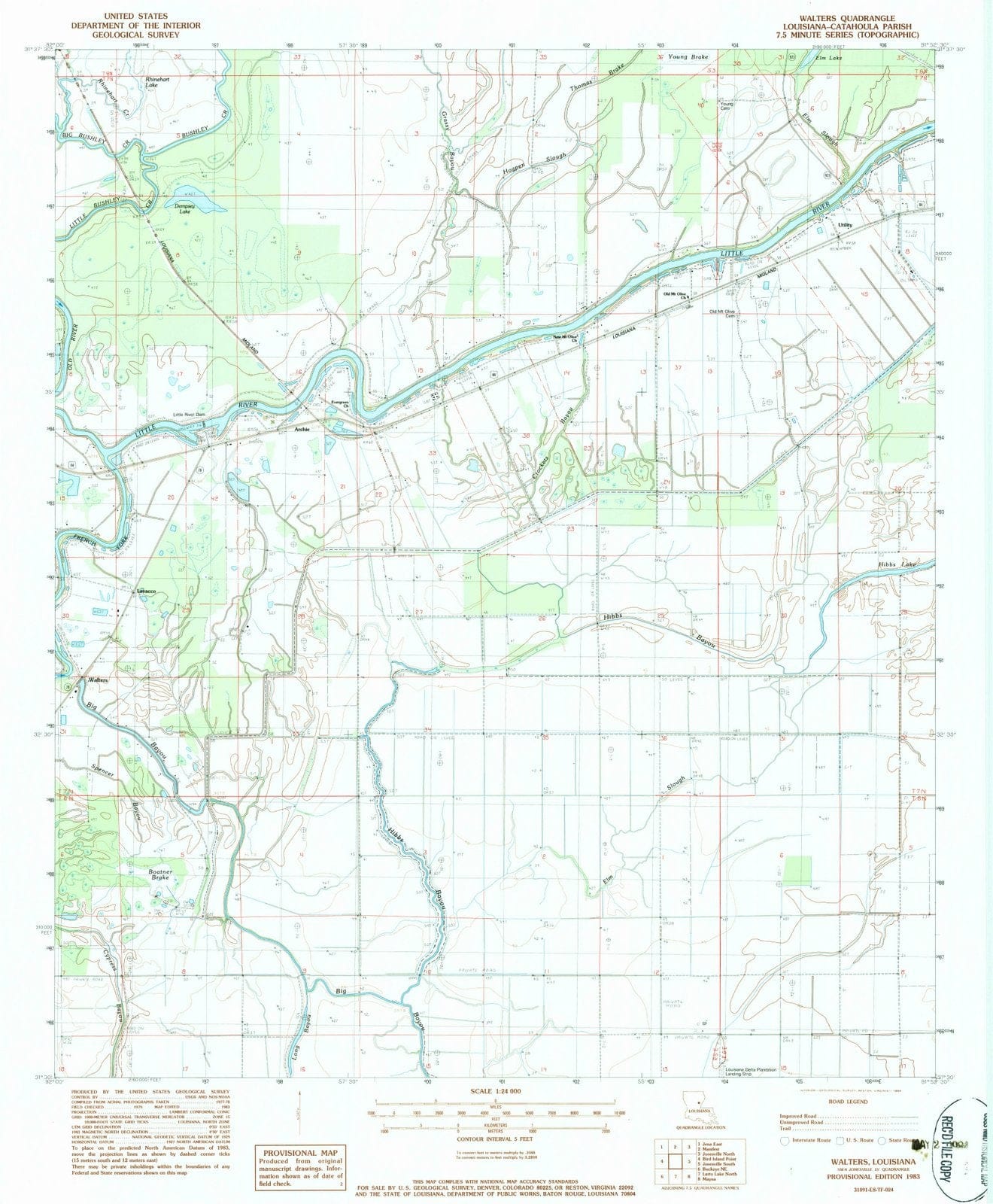 1983 Walters, LA - Louisiana - USGS Topographic Map