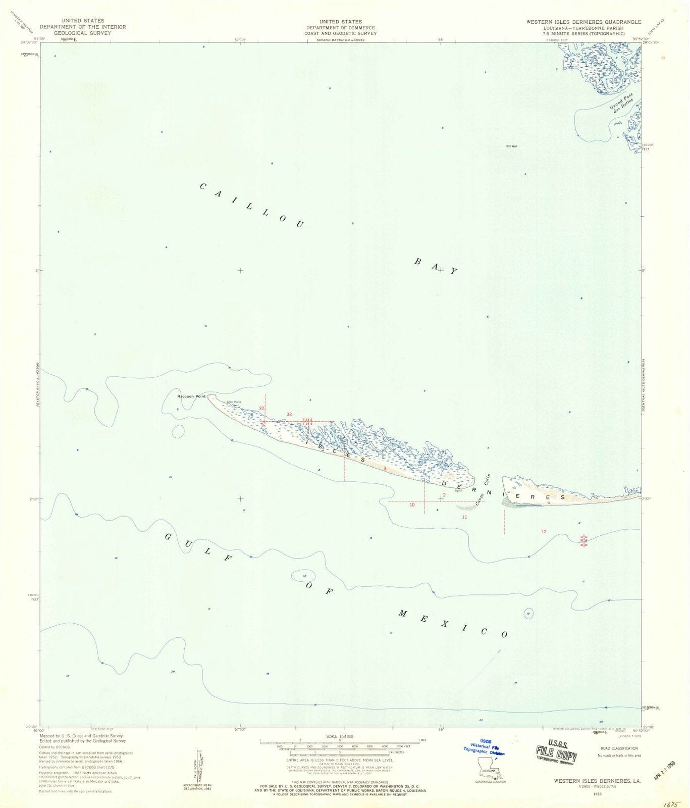 1953 Western Islesernieres, LA - Louisiana - USGS Topographic Map