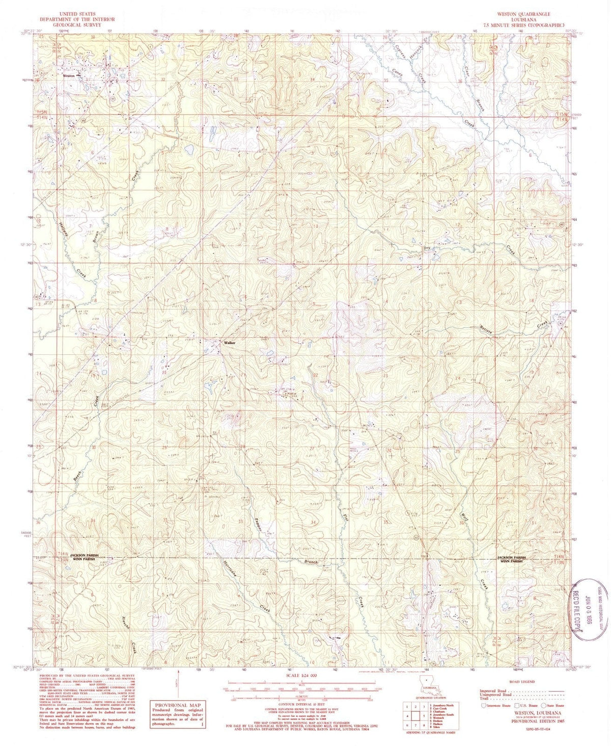 1985 Weston, LA - Louisiana - USGS Topographic Map