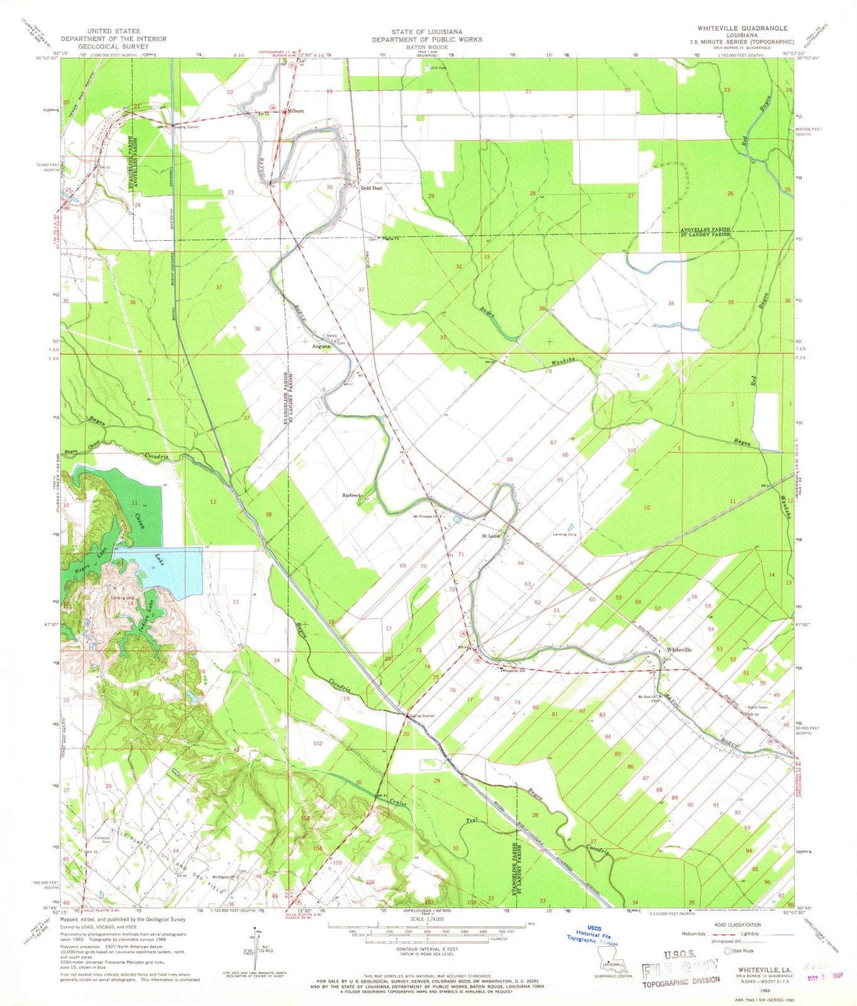 1966 Whiteville, LA - Louisiana - USGS Topographic Map