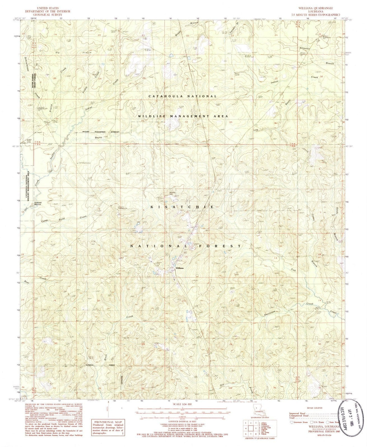 1985 Williana, LA - Louisiana - USGS Topographic Map