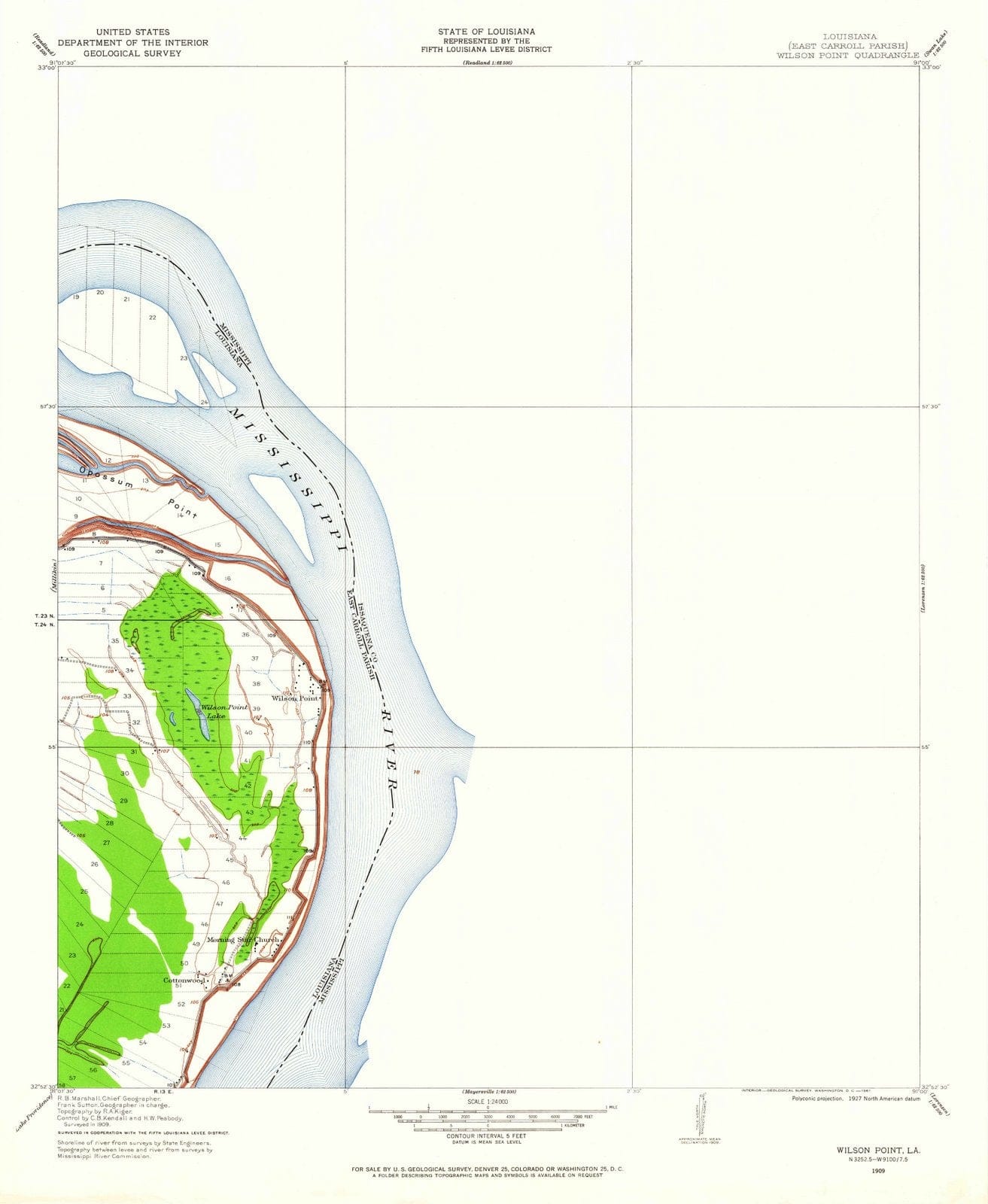 1909 Wilson Point, MS - Mississippi - USGS Topographic Map