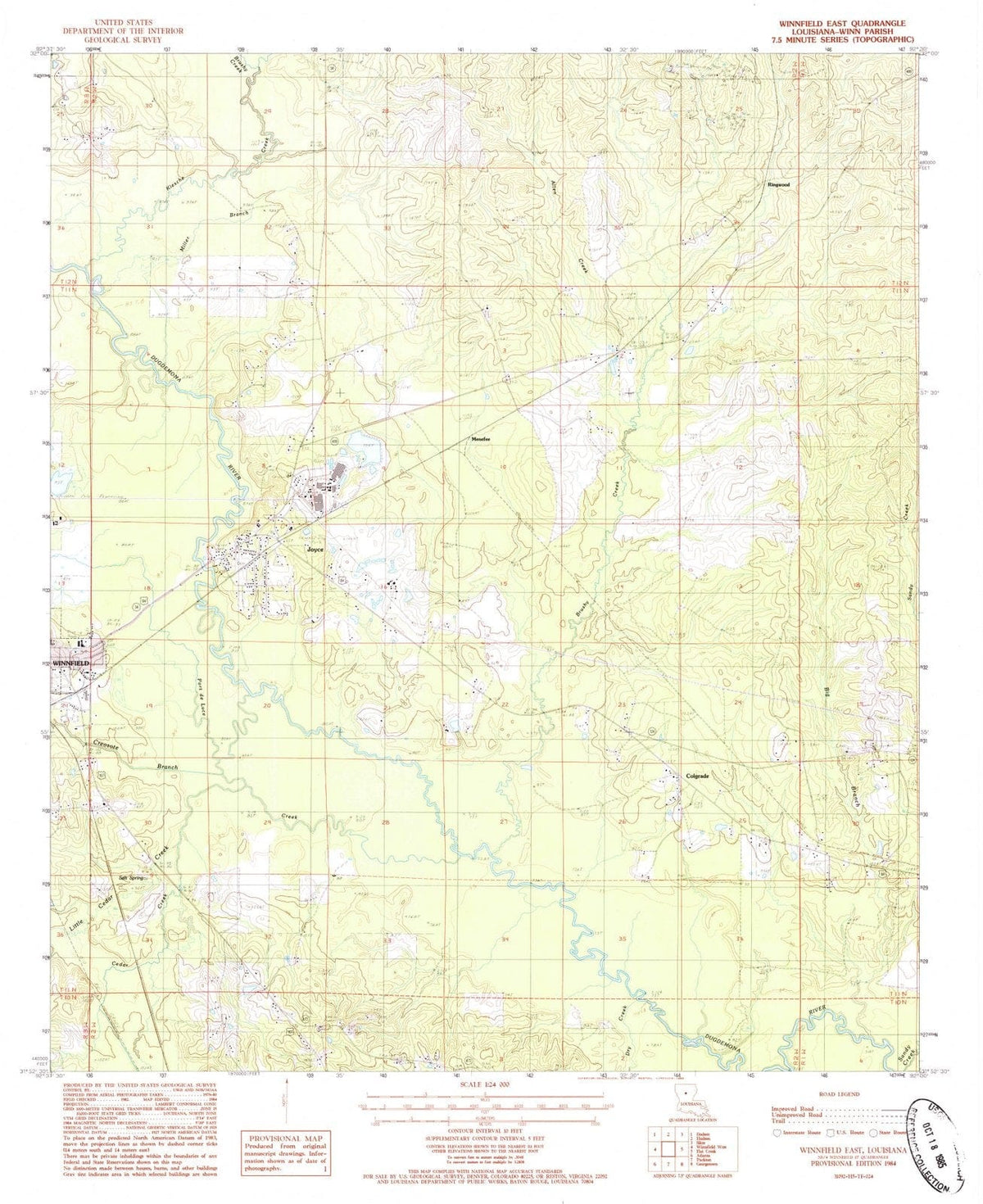 1984 Winnfield East, LA - Louisiana - USGS Topographic Map