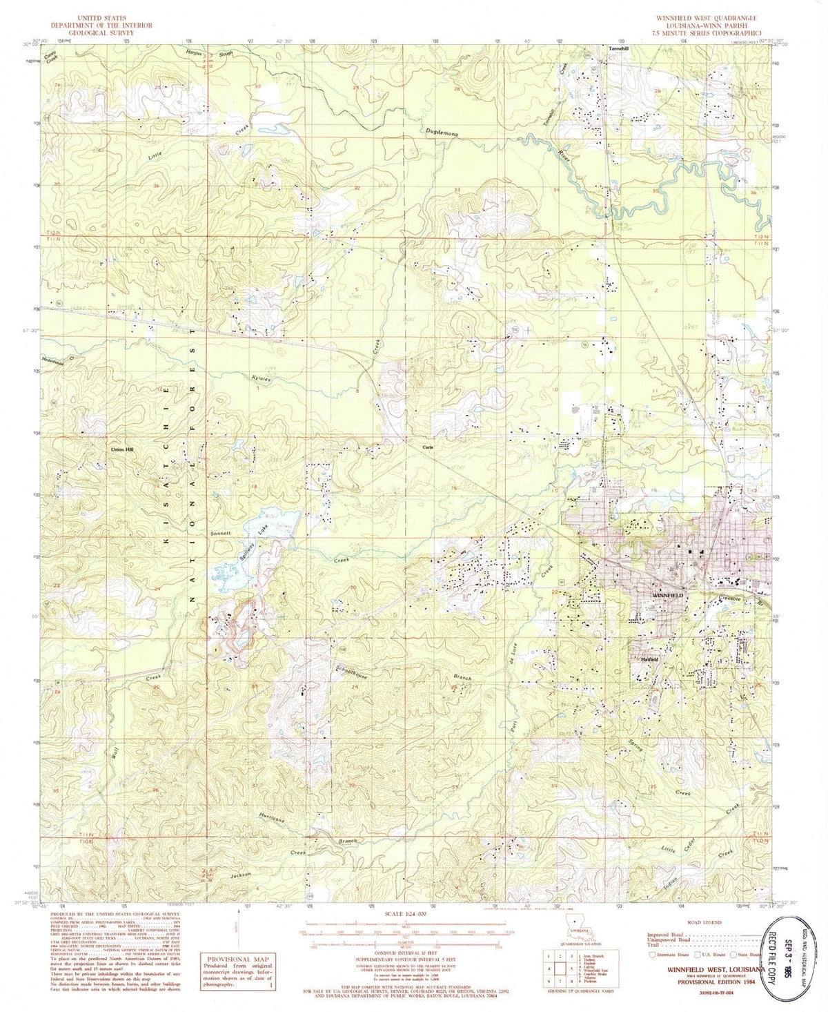 1984 Winnfield West, LA - Louisiana - USGS Topographic Map