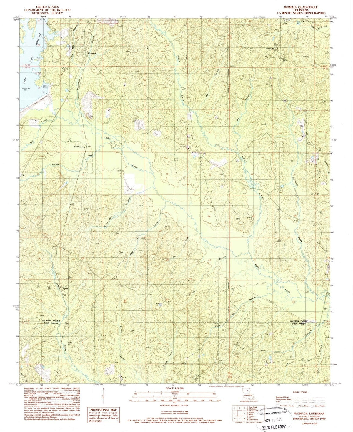 1989 Womack, LA - Louisiana - USGS Topographic Map