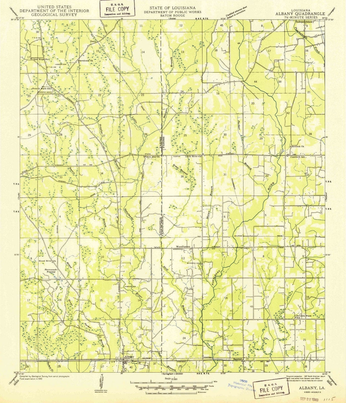 1949 Albany, LA - Louisiana - USGS Topographic Map
