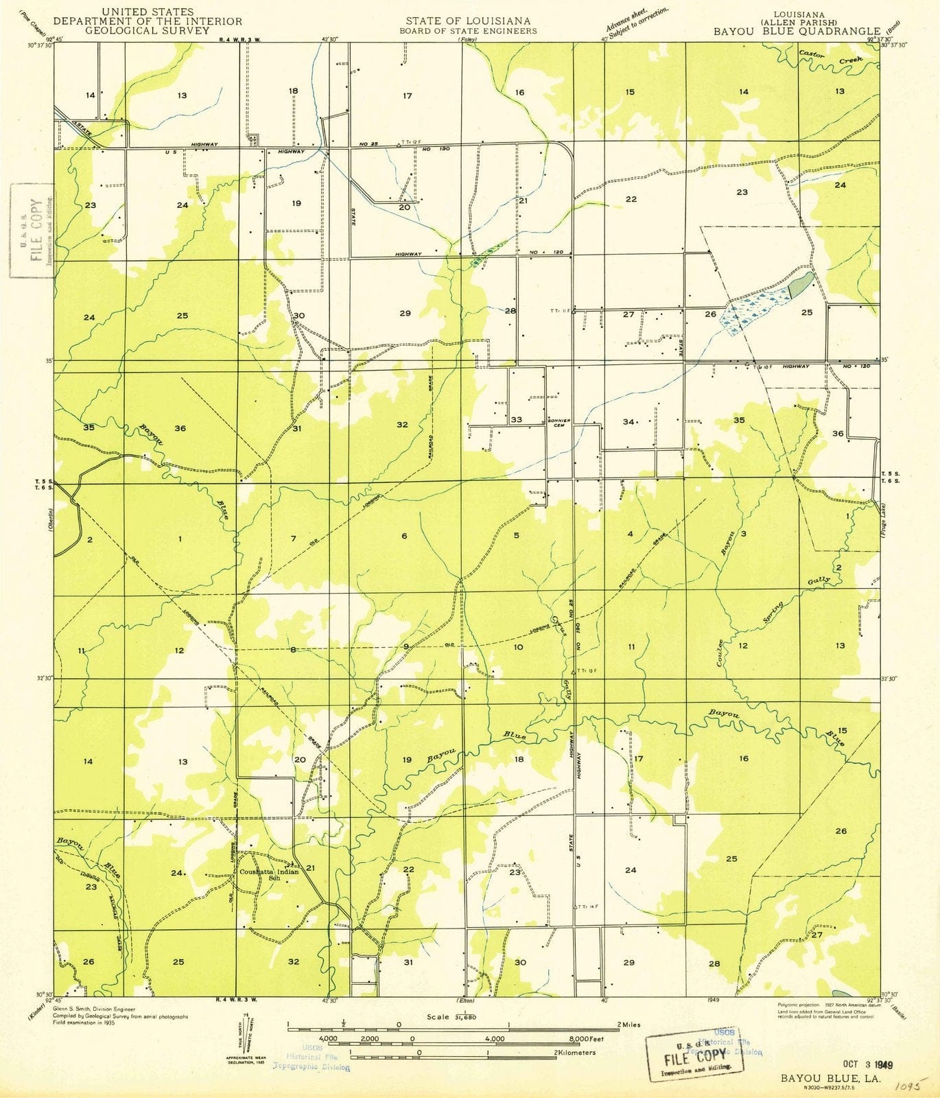 1949 Bayou Blue, LA - Louisiana - USGS Topographic Map