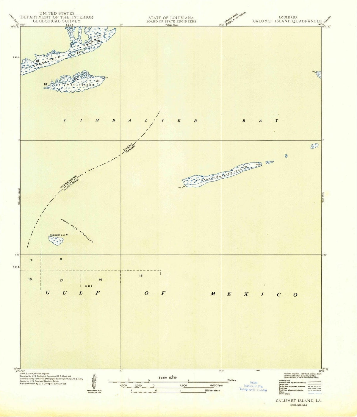 1935 Calumet Island, LA - Louisiana - USGS Topographic Map