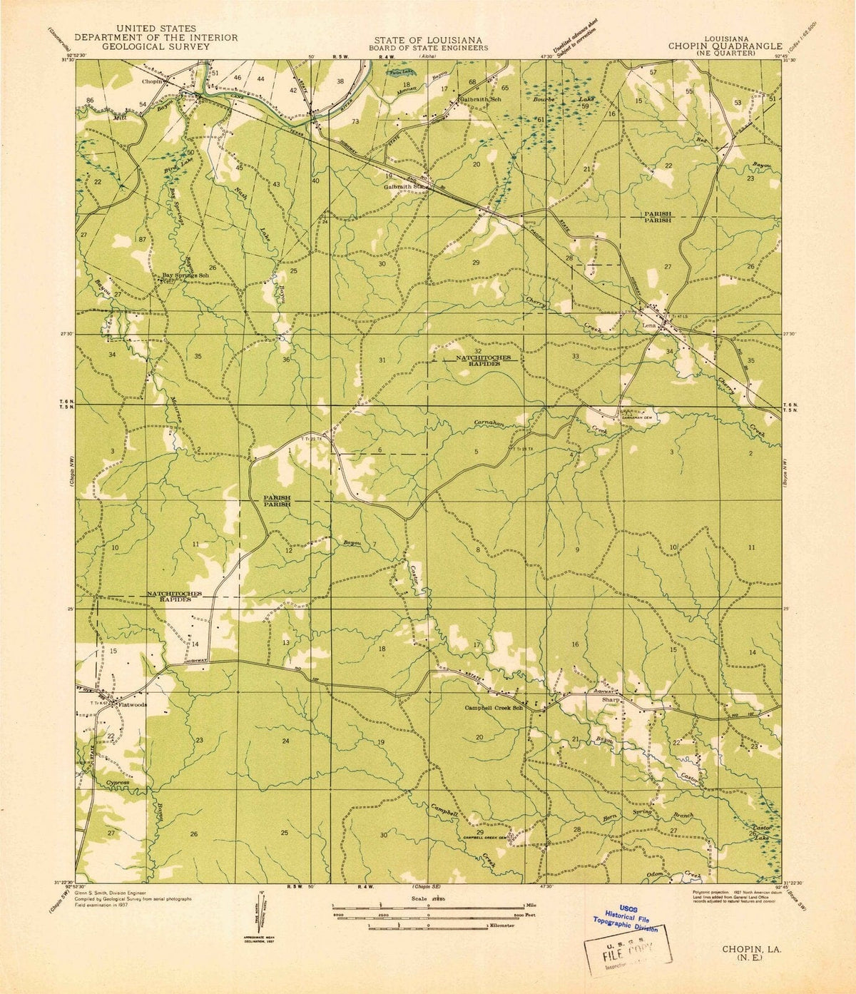 1937 Chopin, LA - Louisiana - USGS Topographic Map