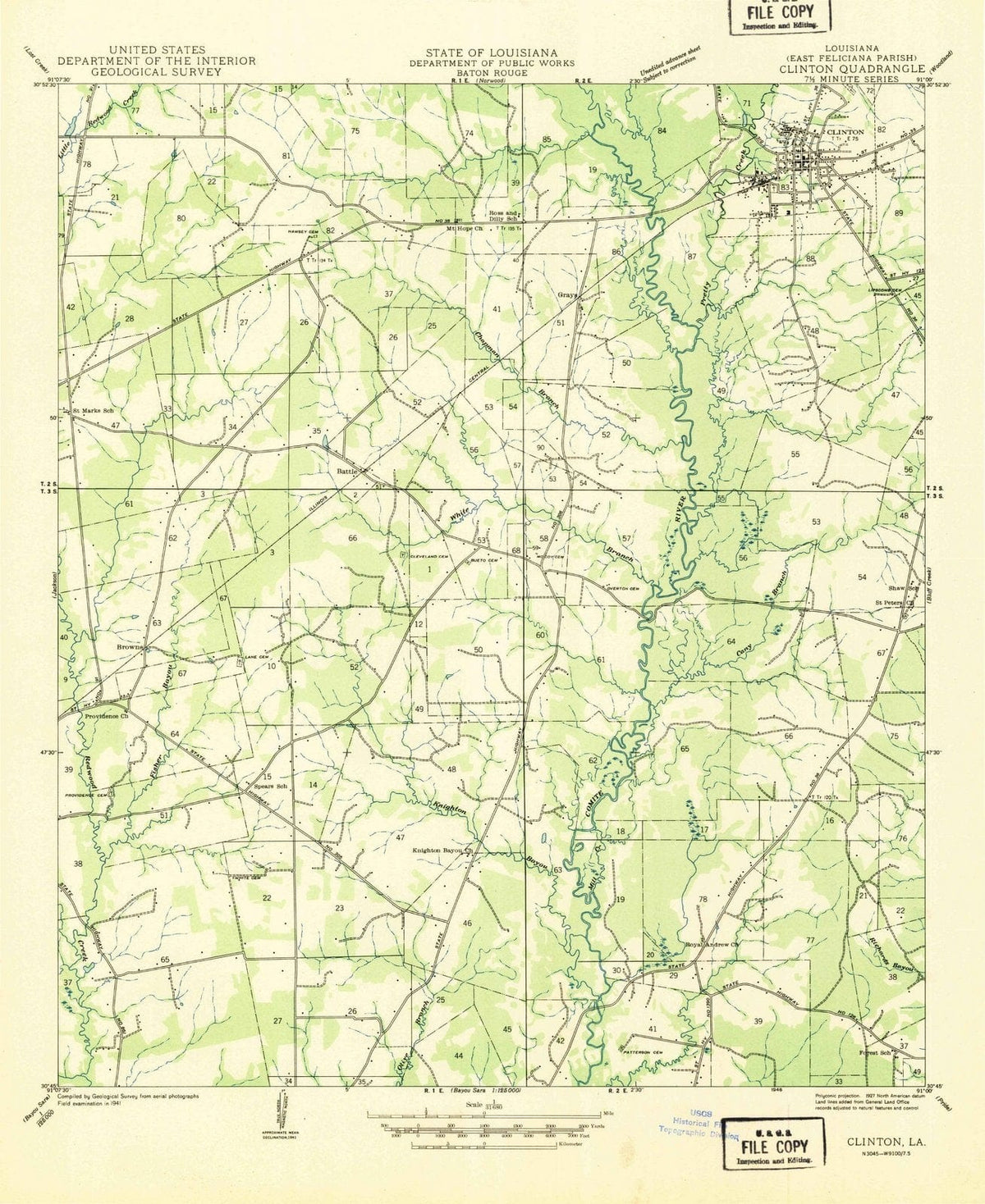 1946 Clinton, LA - Louisiana - USGS Topographic Map