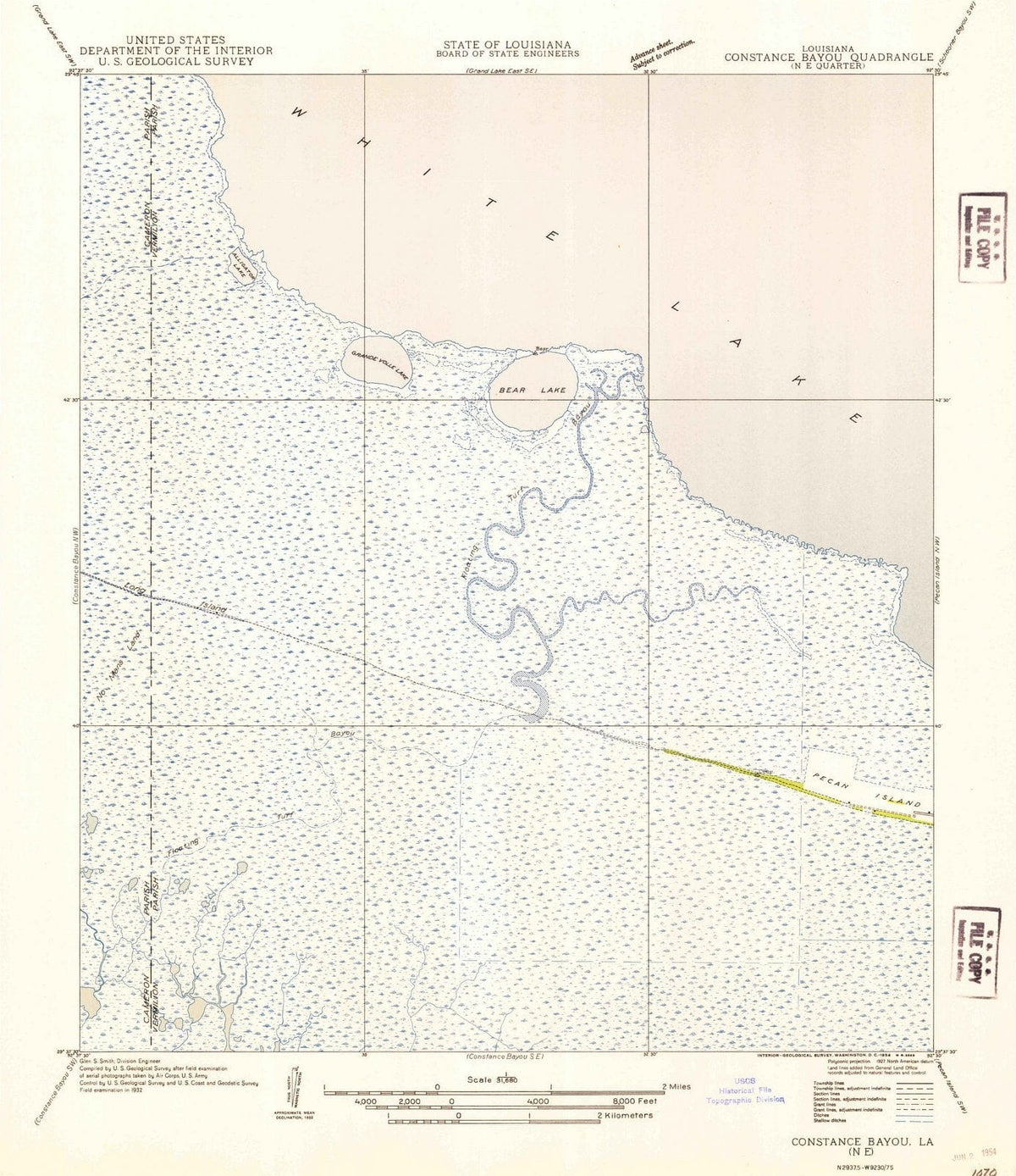1932 Constance Bayou, LA - Louisiana - USGS Topographic Map