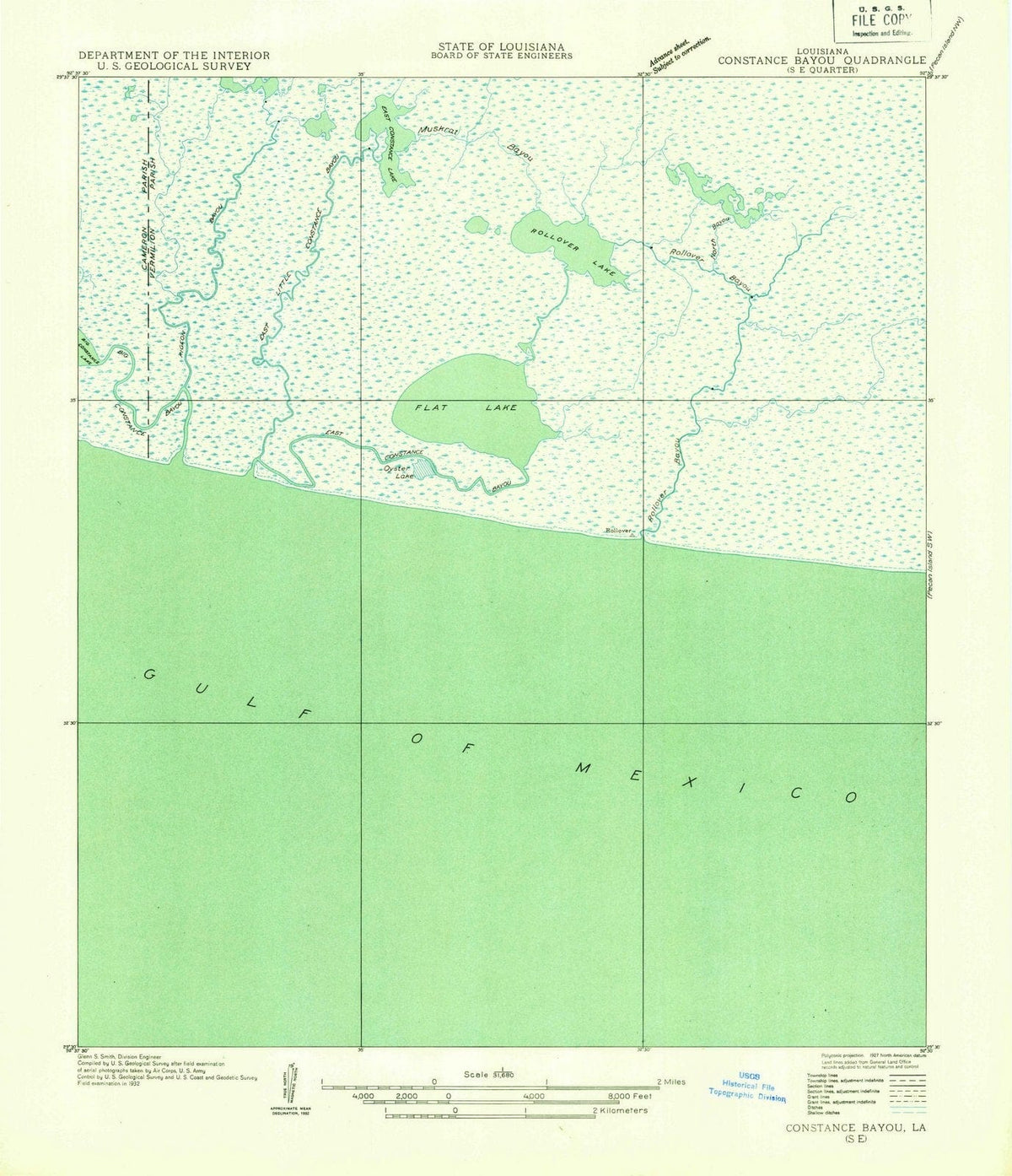 1932 Constance Bayou, LA - Louisiana - USGS Topographic Map
