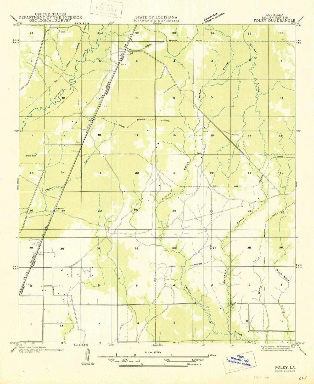 1947 Foley, LA - Louisiana - USGS Topographic Map