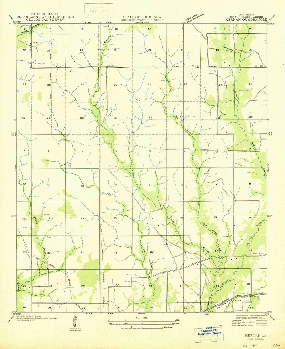 1947 Kernan, LA - Louisiana - USGS Topographic Map