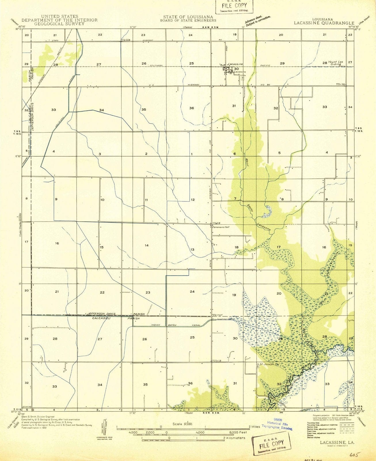 1946 Lacassine, LA - Louisiana - USGS Topographic Map