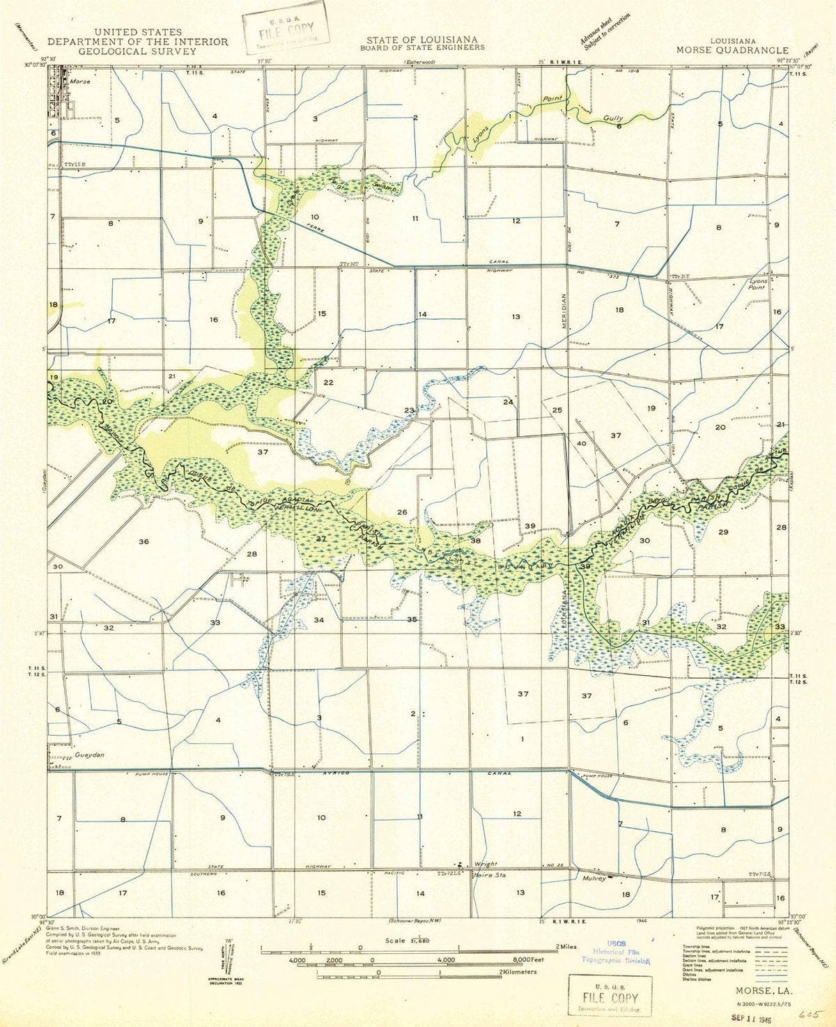 1946 Morse, LA - Louisiana - USGS Topographic Map
