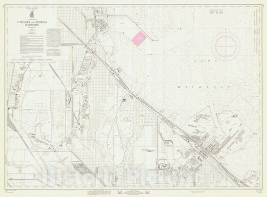 Historic Nautical Map - Calumet And Indiana Harbors, 1969 NOAA Chart - Illinois (IL) - Vintage Wall Art