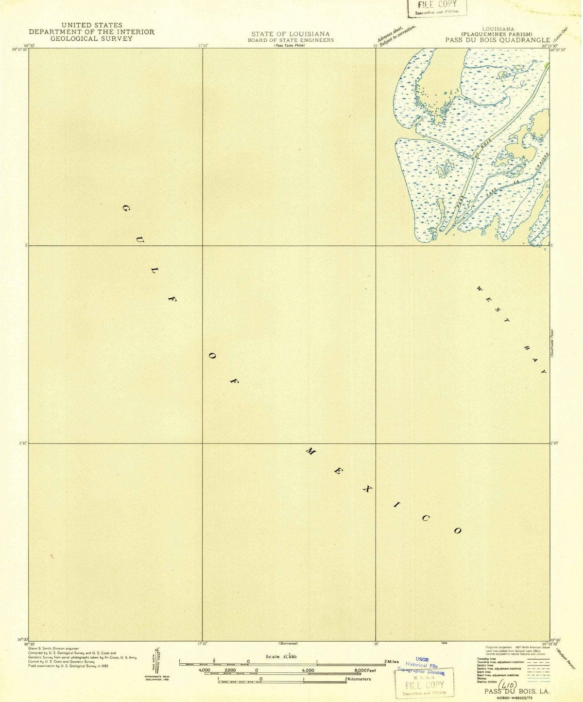1946 Pass Du Bois, LA - Louisiana - USGS Topographic Map