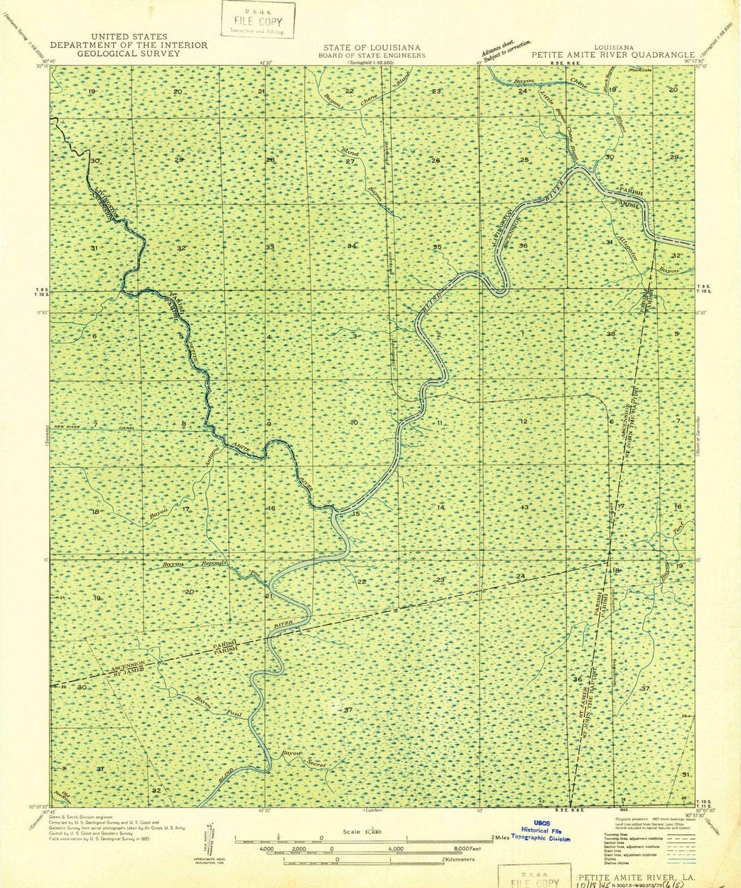 1946 Petite Amite River, LA - Louisiana - USGS Topographic Map