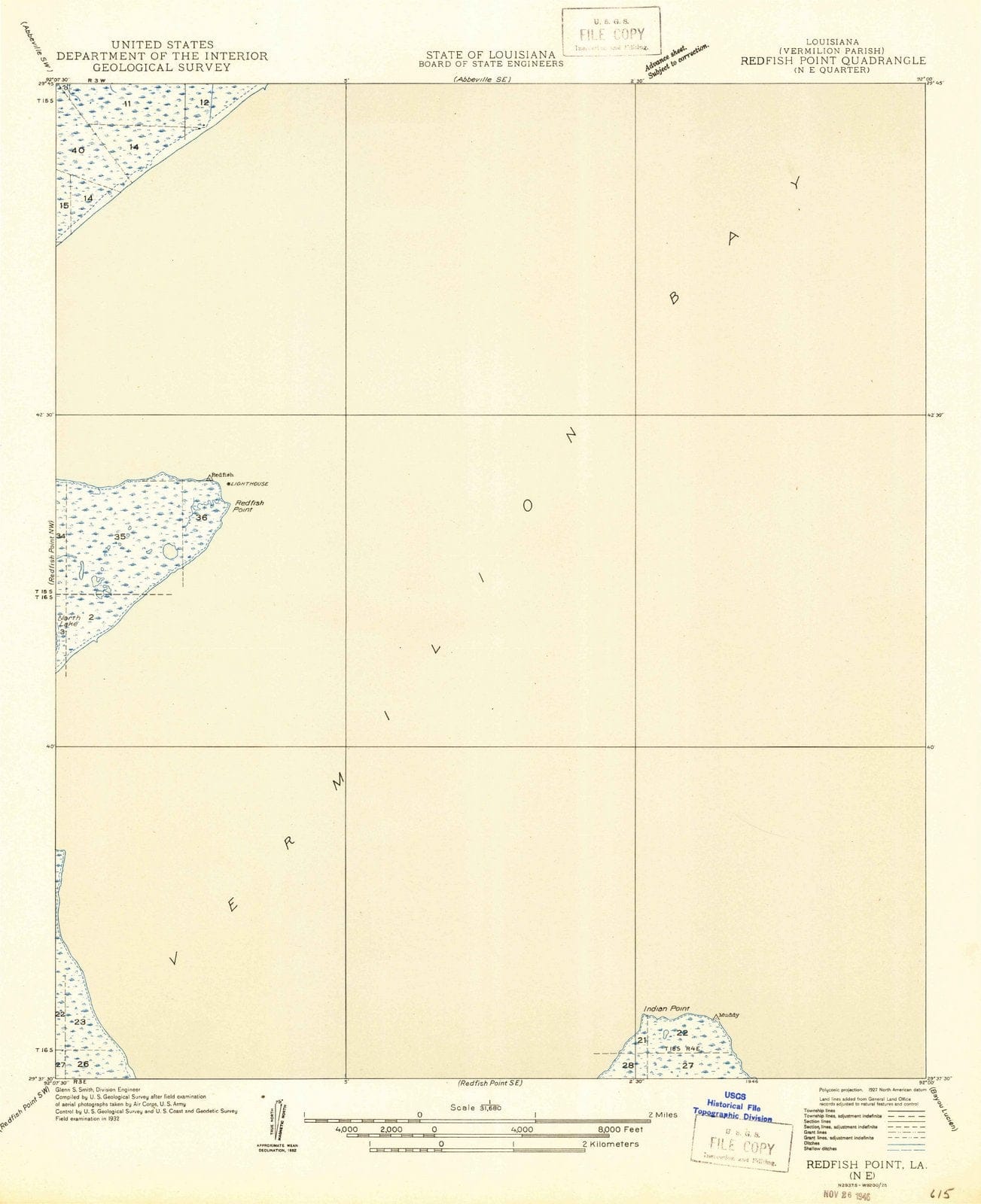 1946 Redfish Point, LA - Louisiana - USGS Topographic Map
