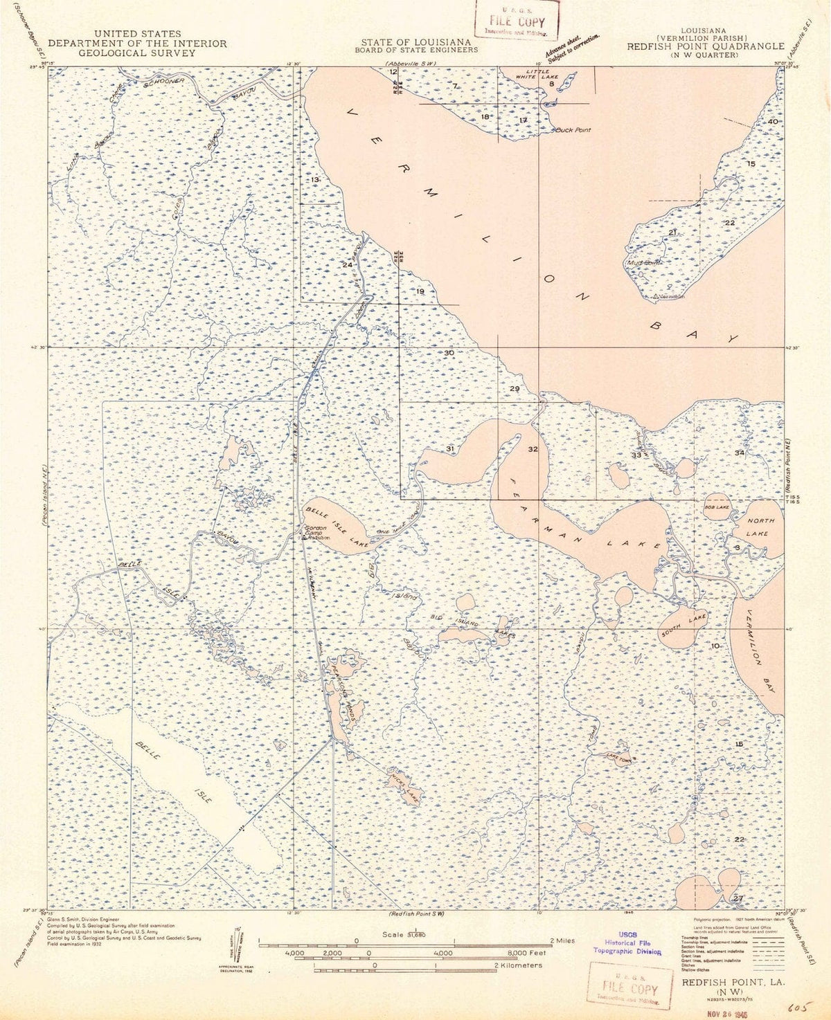 1946 Redfish Point, LA - Louisiana - USGS Topographic Map