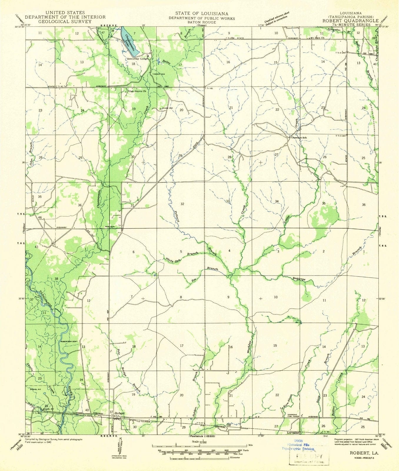 1942 Robert, LA - Louisiana - USGS Topographic Map