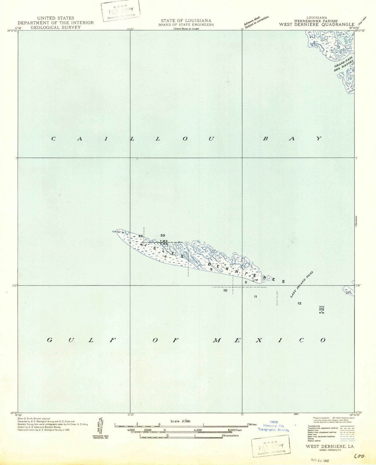 1947 Westerniere, LA - Louisiana - USGS Topographic Map