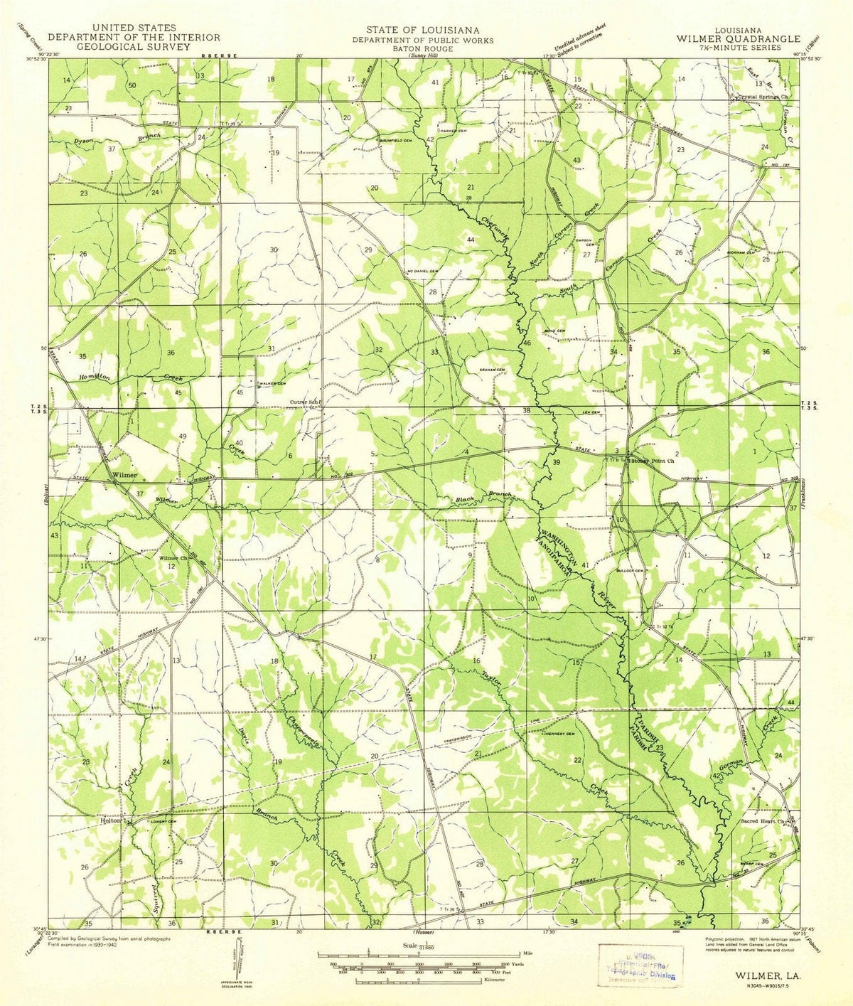 1942 Wilmer, LA - Louisiana - USGS Topographic Map