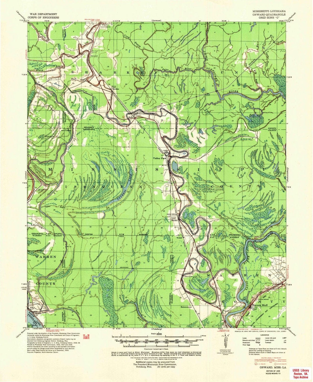 1939 Onward, MS - Mississippi - USGS Topographic Map