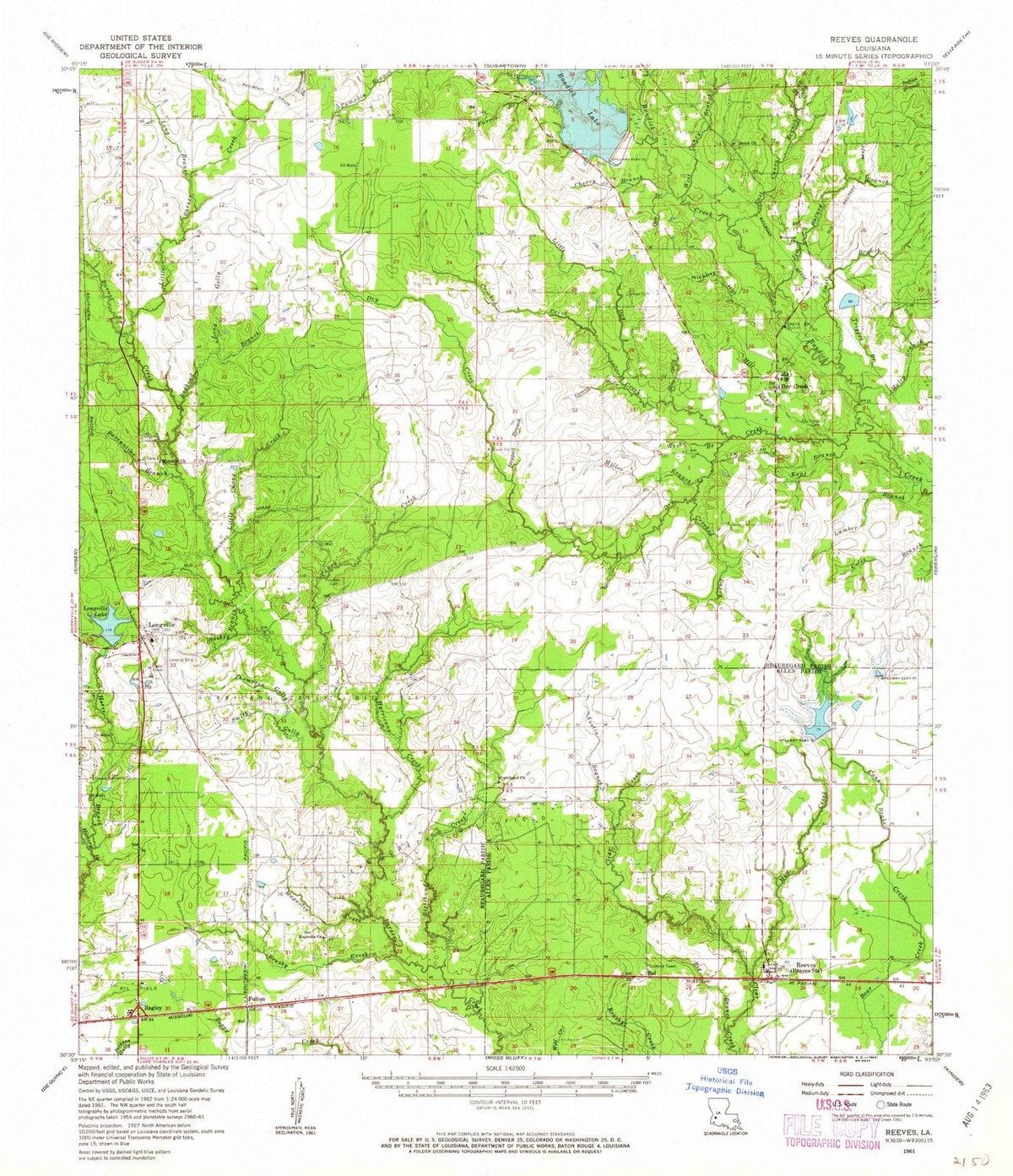 1961 Reeves, LA - Louisiana - USGS Topographic Map
