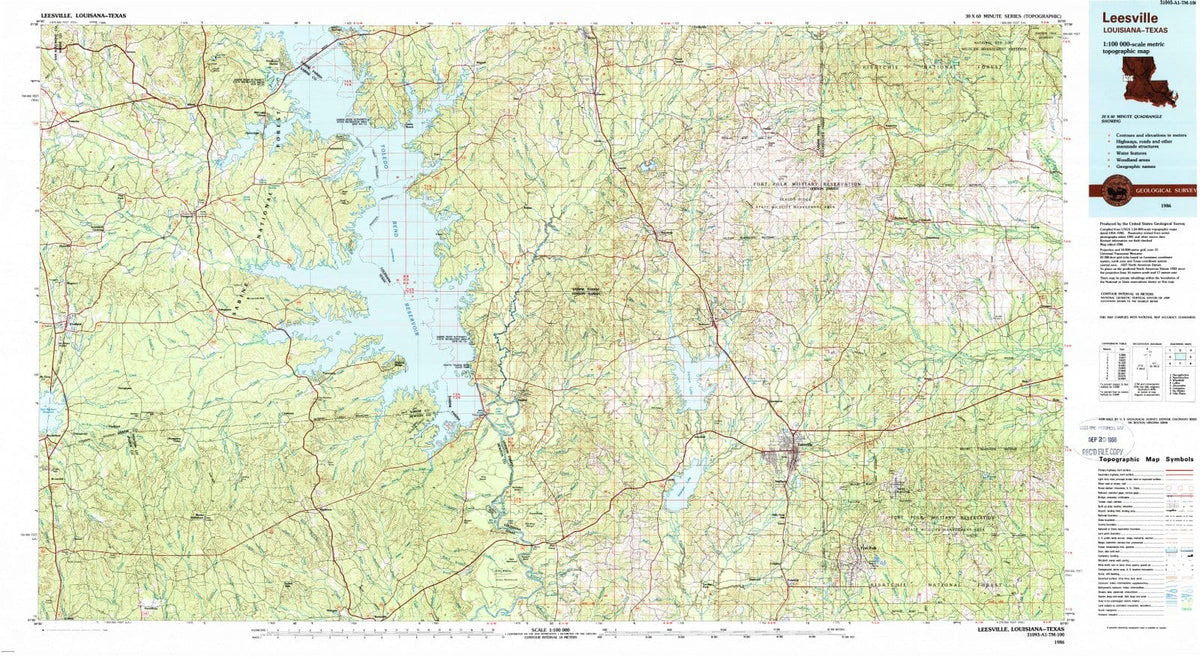 1986 Leesville, LA - Louisiana - USGS Topographic Map