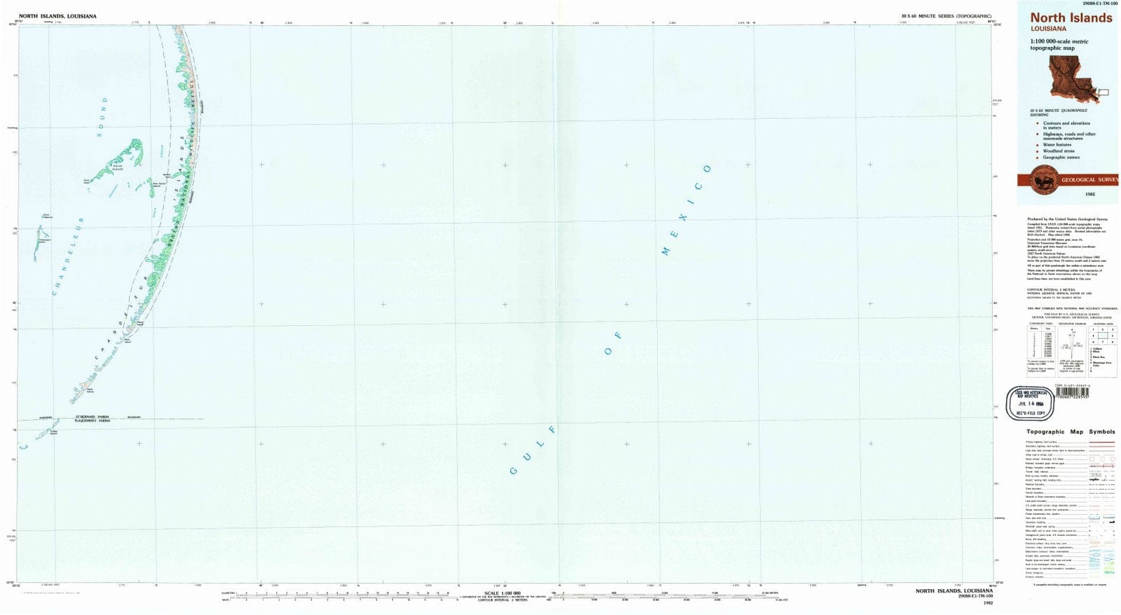 1982 North Islands, LA - Louisiana - USGS Topographic Map