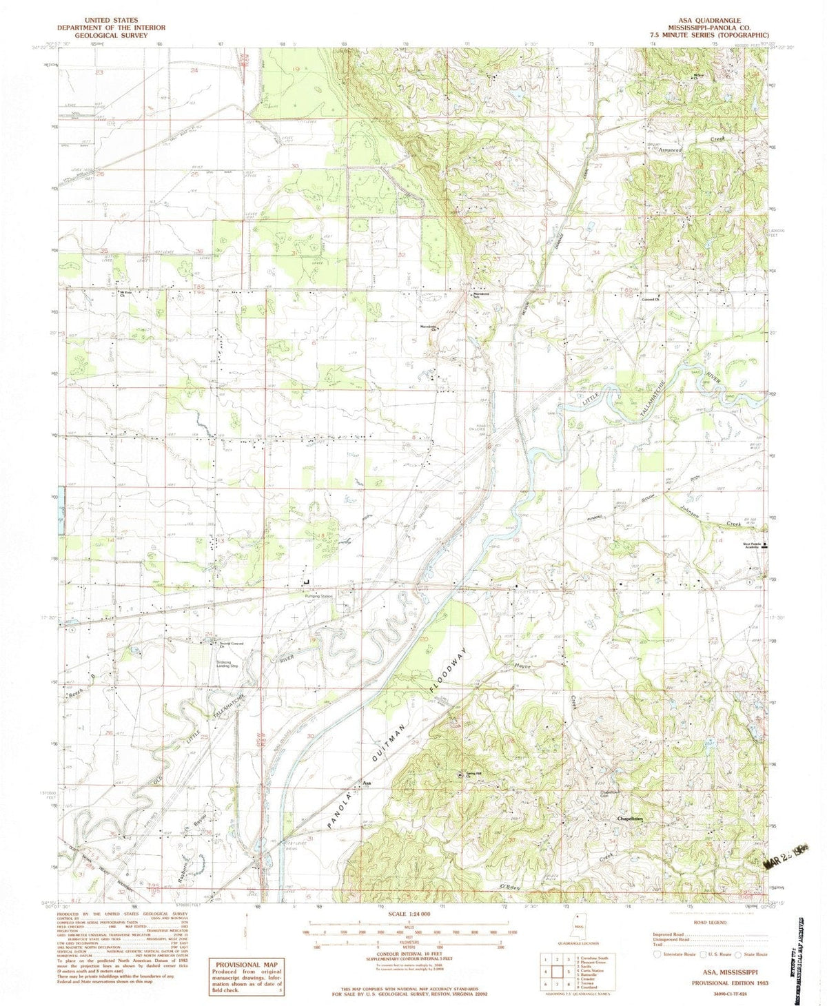 1983 ASA, MS - Mississippi - USGS Topographic Map