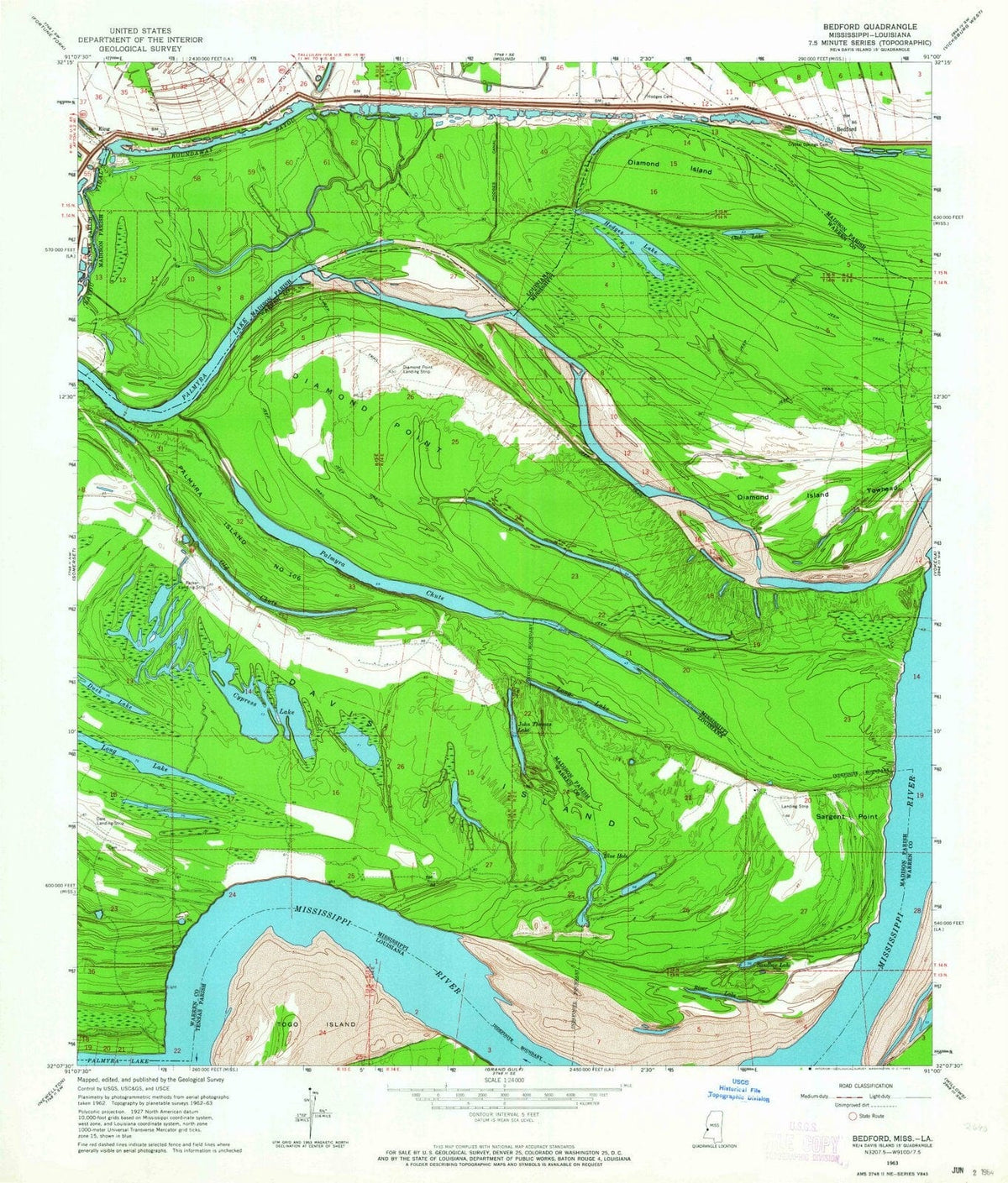 1963 Bedford, LA - Louisiana - USGS Topographic Map