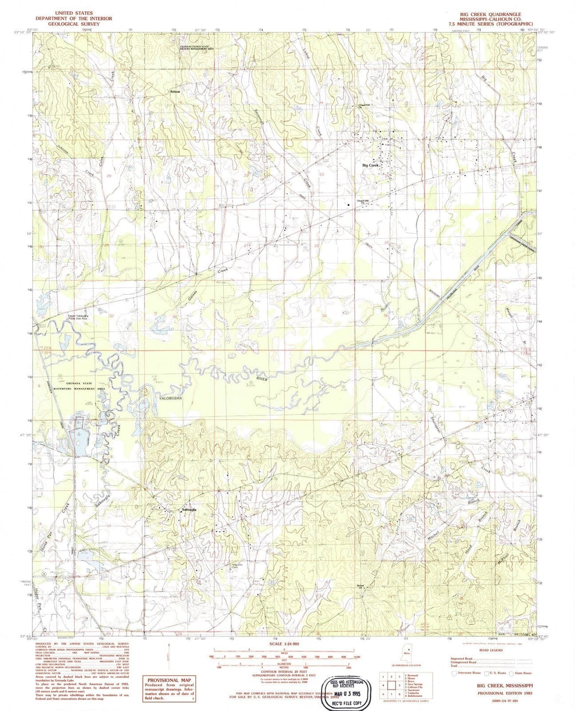 1983 Big Creek, MS - Mississippi - USGS Topographic Map
