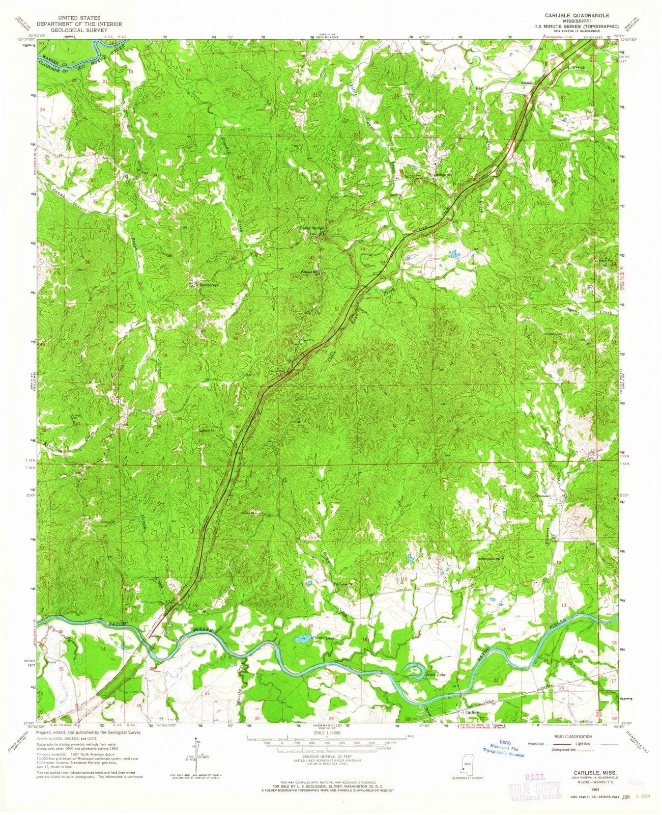 1963 Carlisle, MS - Mississippi - USGS Topographic Map