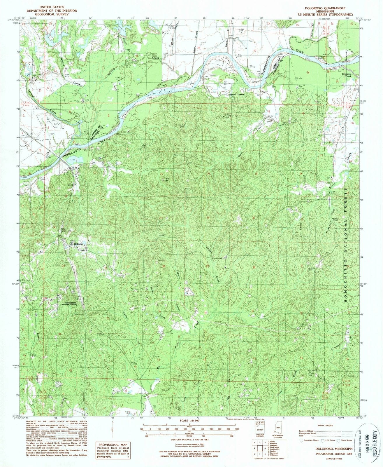 1988 Doloroso, MS - Mississippi - USGS Topographic Map