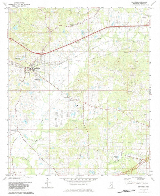 1972 Edwards, MS - Mississippi - USGS Topographic Map