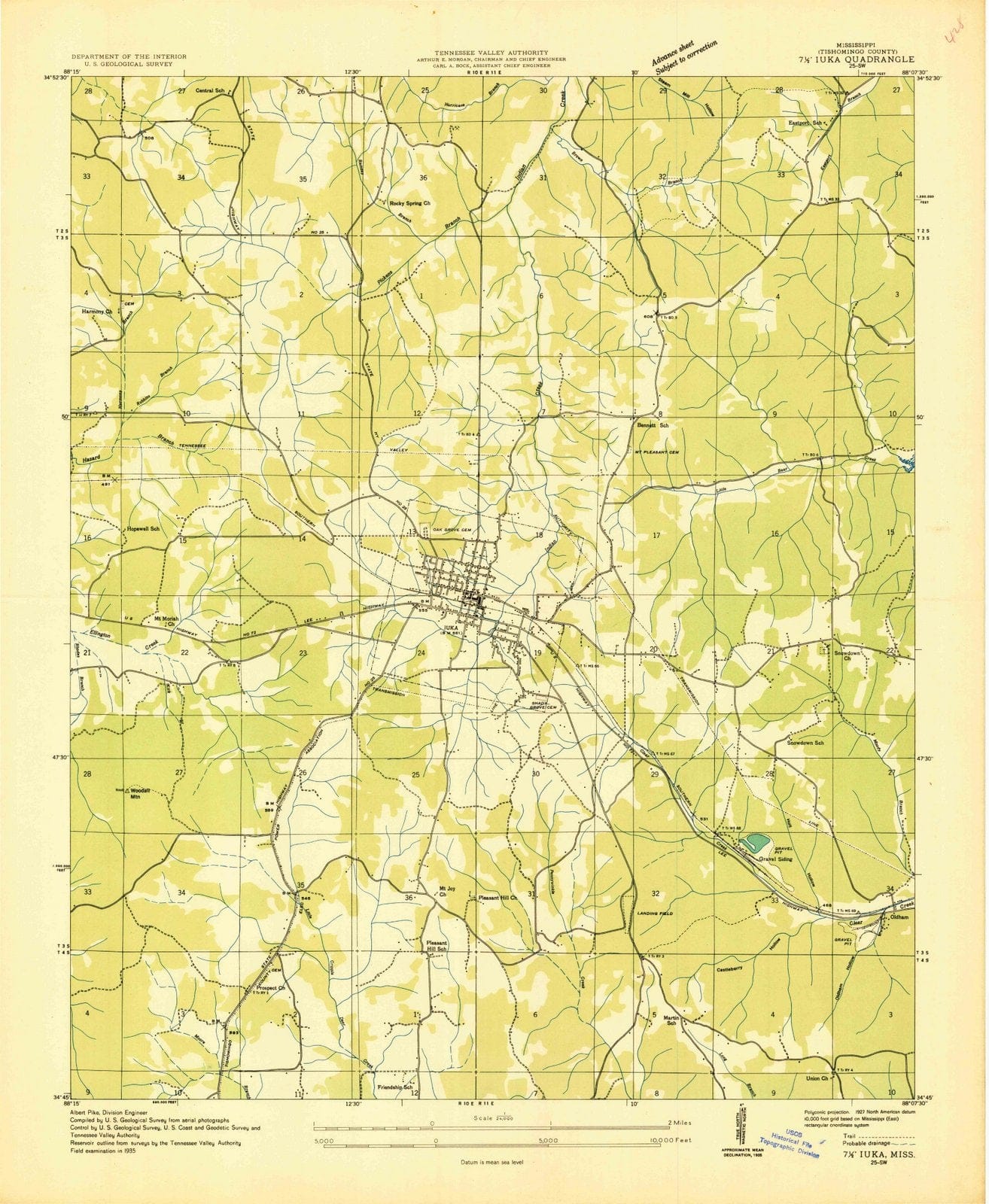 1935 Iuka, MS - Mississippi - USGS Topographic Map