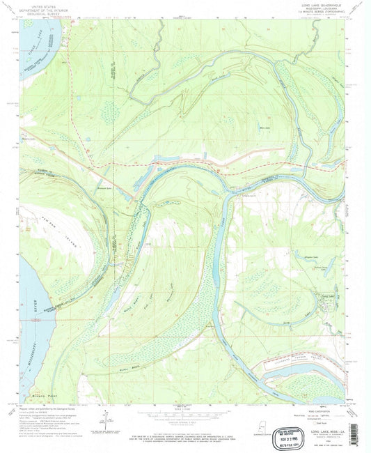 1962 Long Lake, MS - Mississippi - USGS Topographic Map