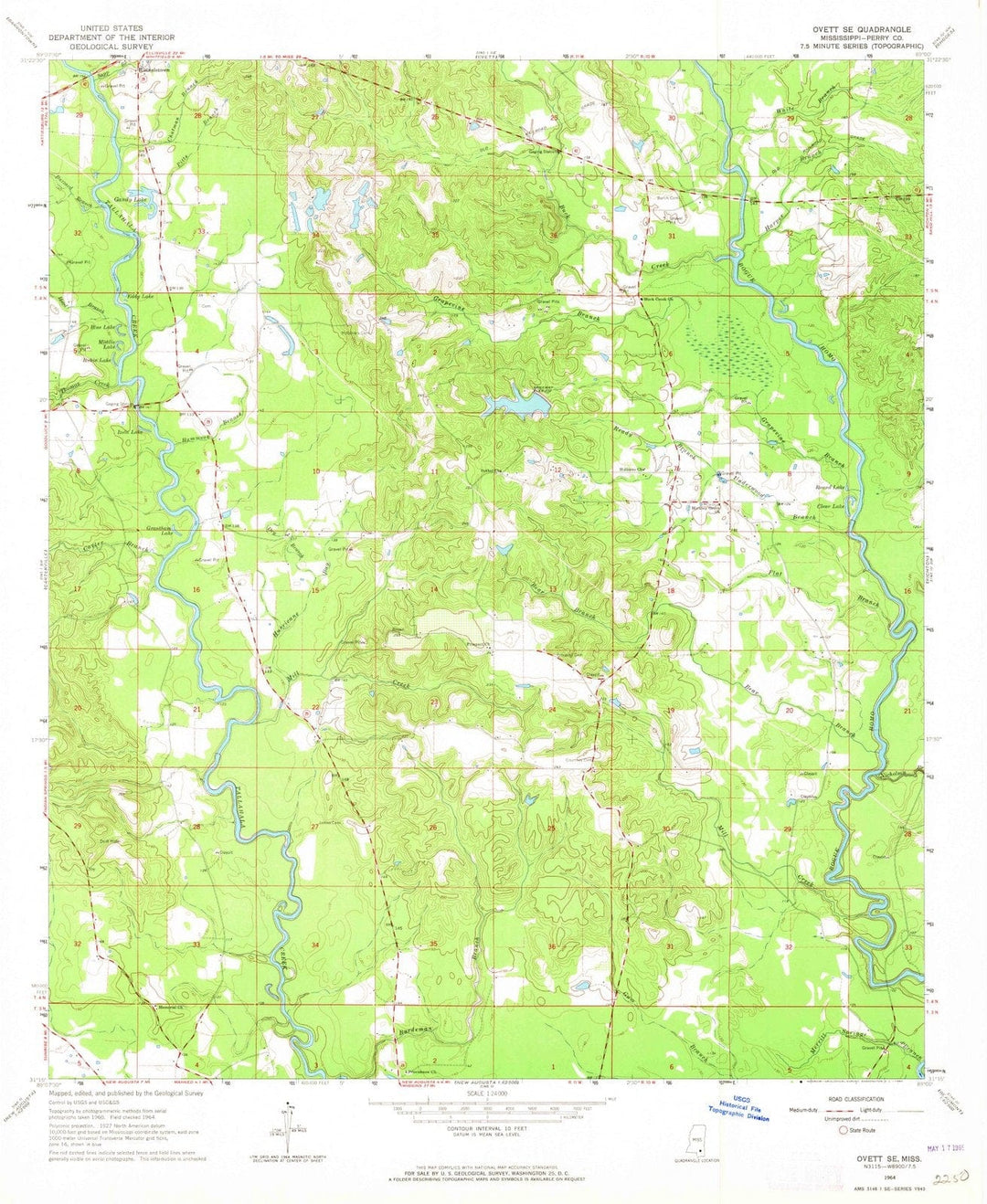 1964 Ovett, MS - Mississippi - USGS Topographic Map