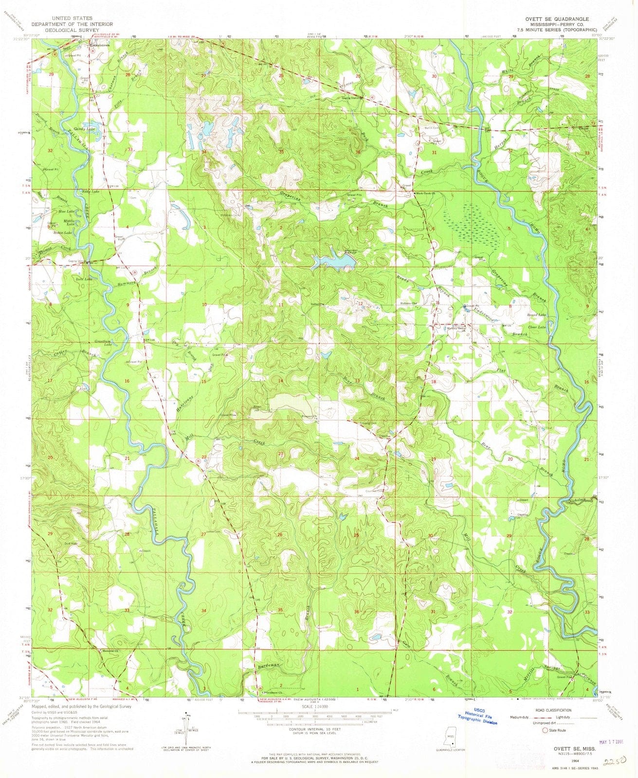 1964 Ovett, MS - Mississippi - USGS Topographic Map
